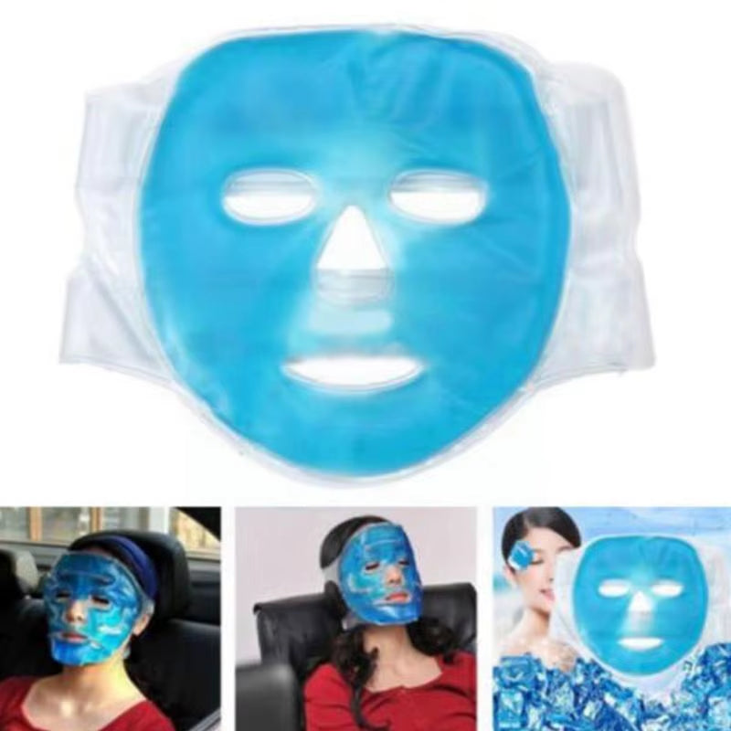 Cold Gel Face Mask Ice Compress Blue Full Face Moisturizing Cold with Relaxation Faicial Pack Face Pad