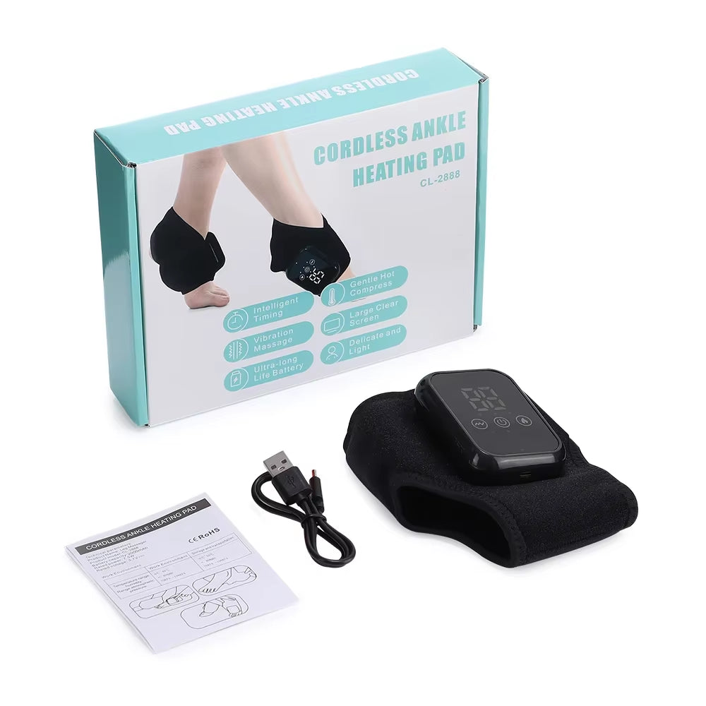 Foot Vibrator Hot Compress Vibration Ankle Massager Protector Heated Foot Wrap Support Brace for Plantar Fasciitis Joint Sprain