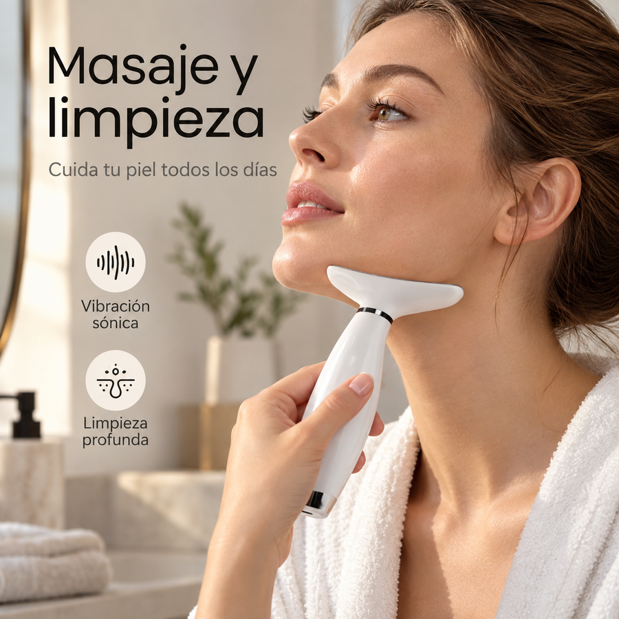 Dispositivo LED para Rostro y Cuello con Masaje