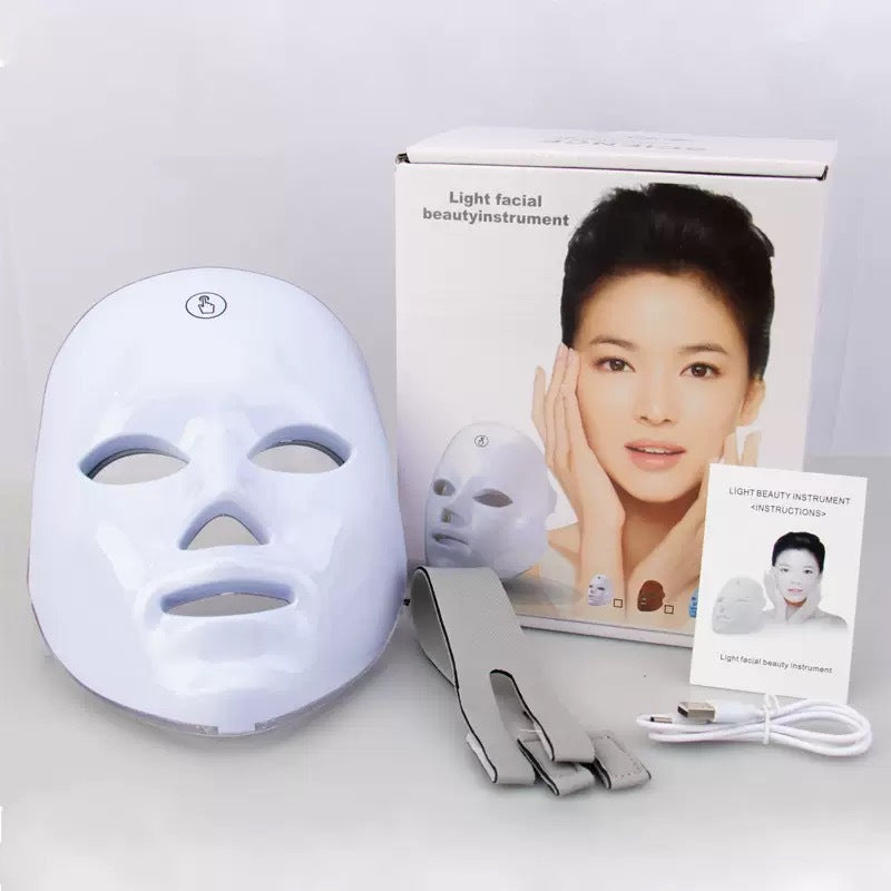 7 Colors LED Lights Face Neck Beauty Device Vibration Massage Improve Neck Lines Home Use Face Lifting Machine 7 Modes 3 Levels